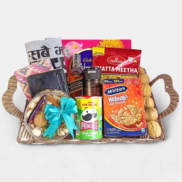 Bhai Masala Snack and Beverages Delightful Tihar Hamper - Flowers to Nepal - FTN