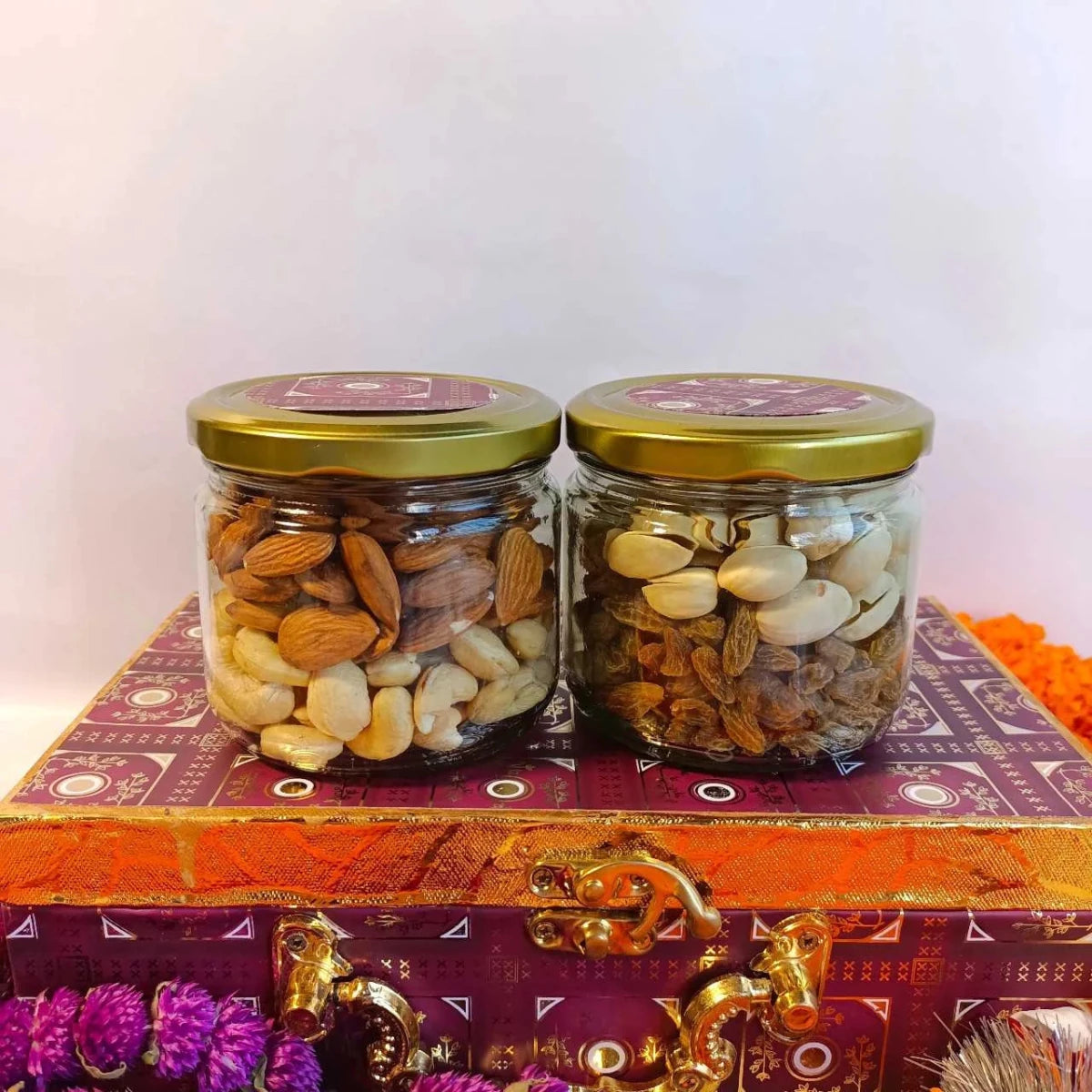 Bhai Tika Dry Fruits & Tihar Mala Gift Box - Flowers to Nepal - FTN