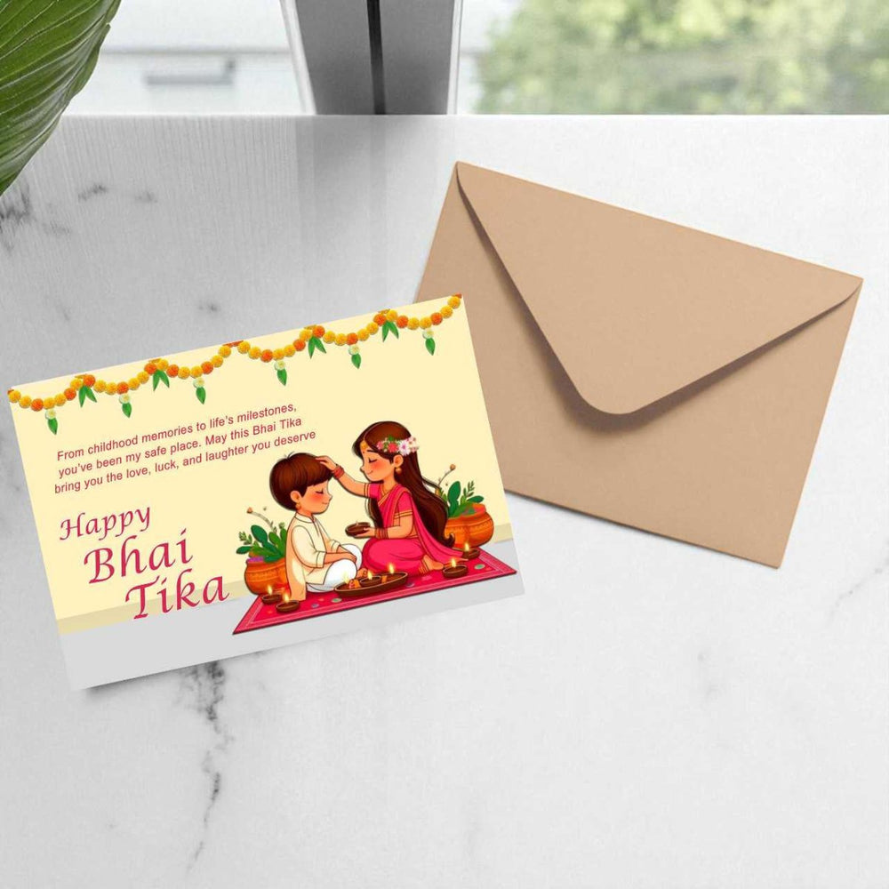 Bhai Tika Greeting Card - Flowers to Nepal - FTN