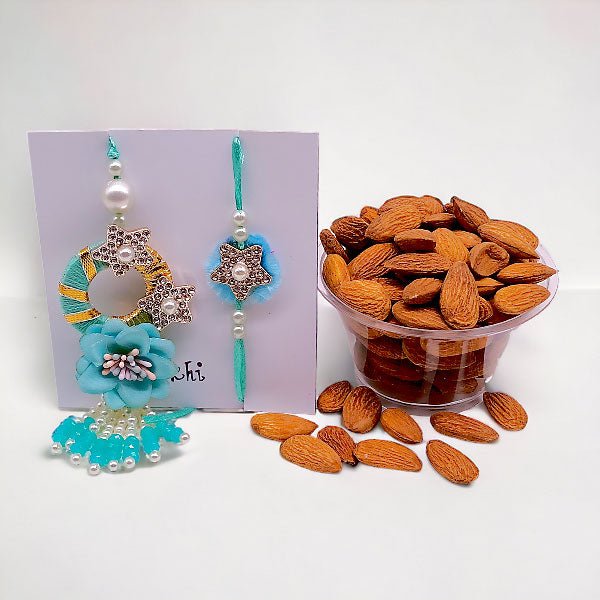 Bhaiya Bhabhi Rakhi Gift With Dry - Nuts - Flowers to Nepal - FTN