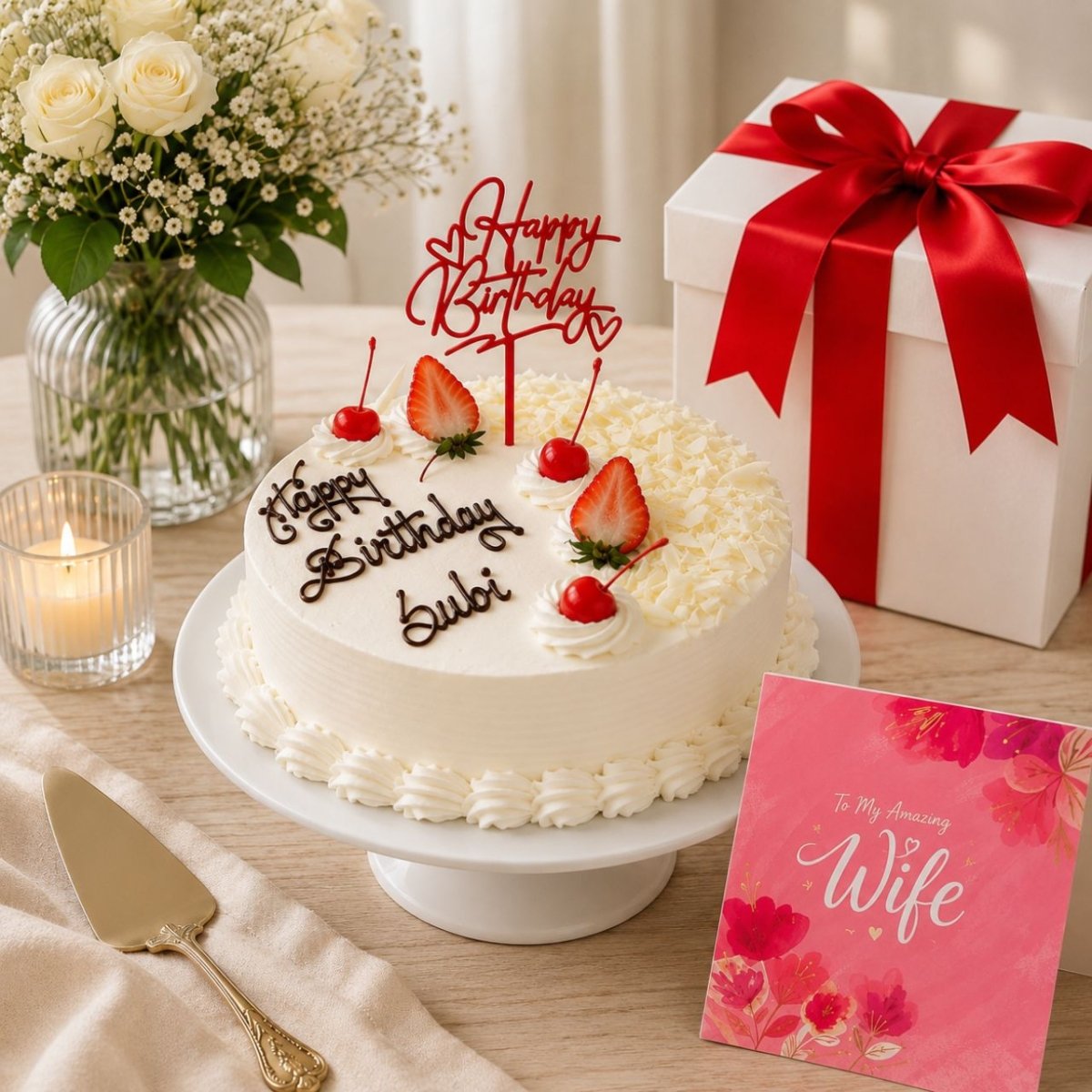 Birthday Cake Gift for Amazing Wife - Flowers to Nepal - FTN