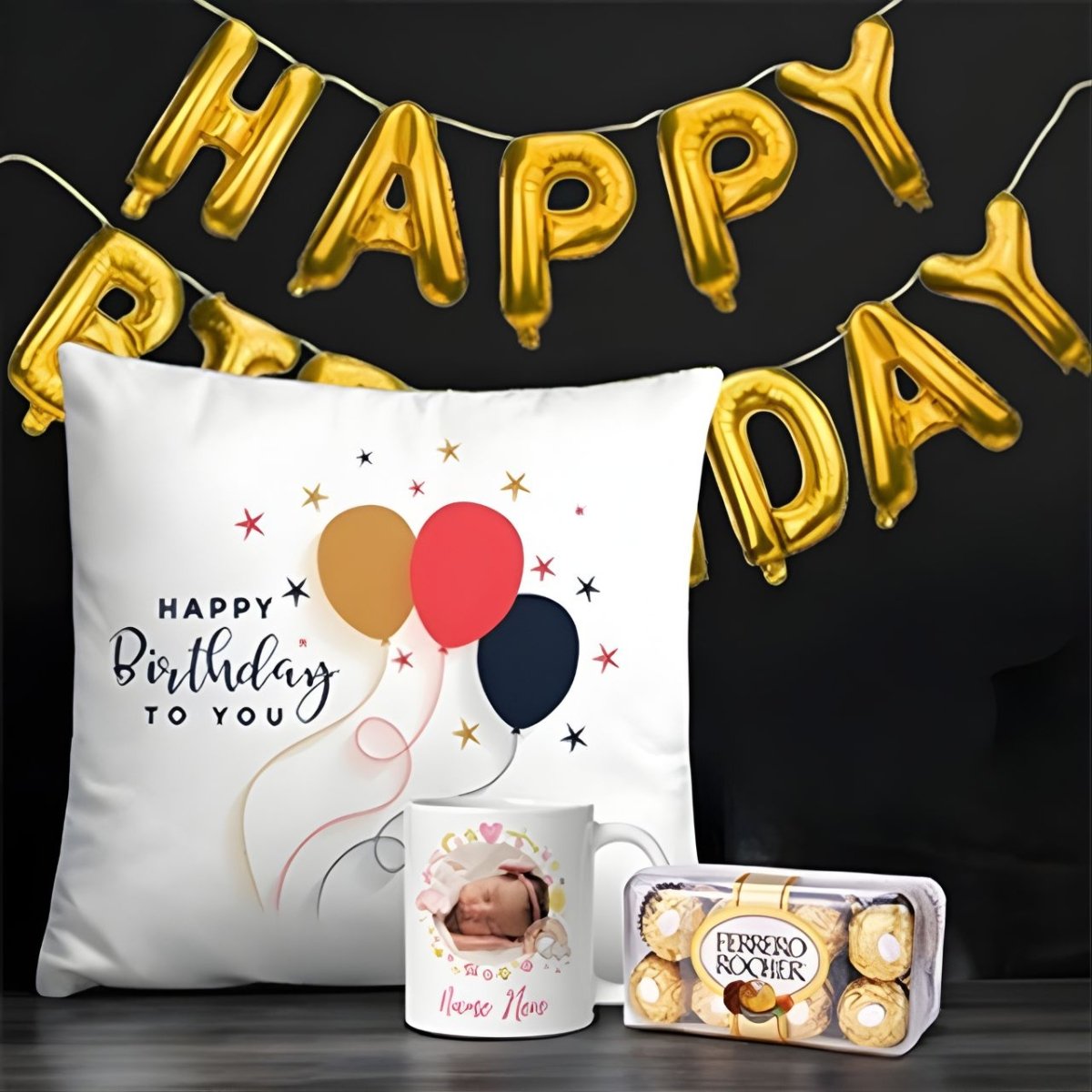 Birthday Cheers Personalized Combo - Flowers to Nepal - FTN