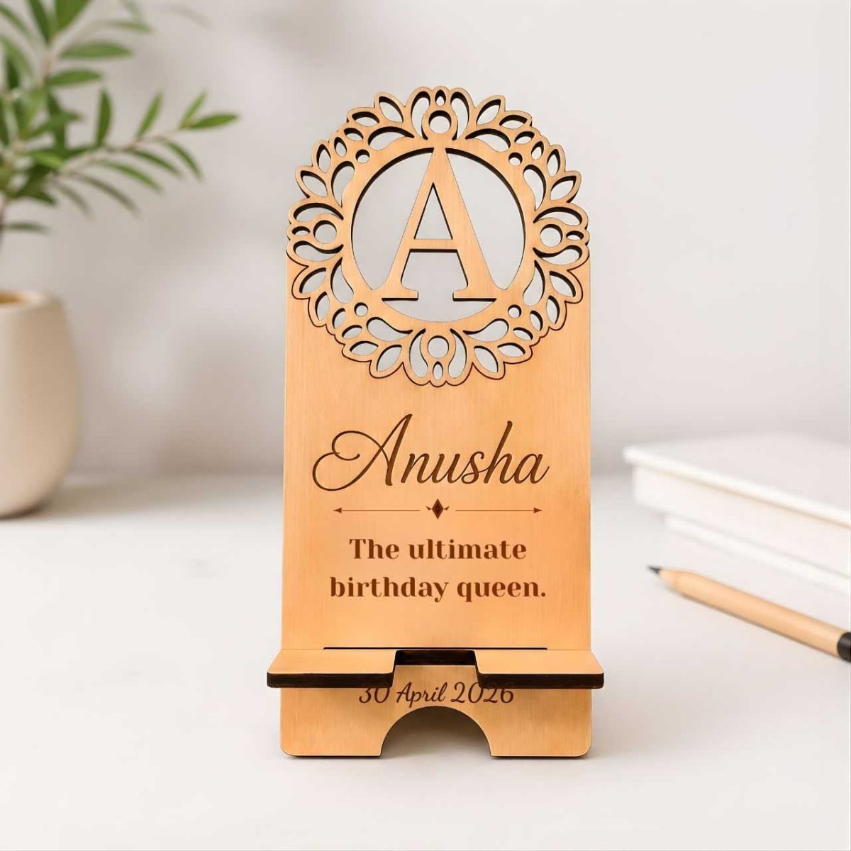 Birthday Gift Phone Stand with Personalized Design - Flowers to Nepal - FTN