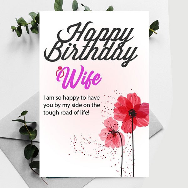 Birthday Greeting Card for Your Beloved Wife - Flowers to Nepal - FTN