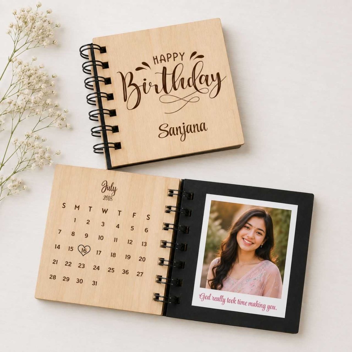 Birthday Memories Personalized Wooden Keepsake - Flowers to Nepal - FTN