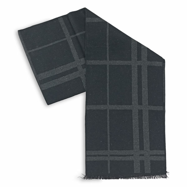 Black Muffler with Grey Checker Scarf - Flowers to Nepal - FTN