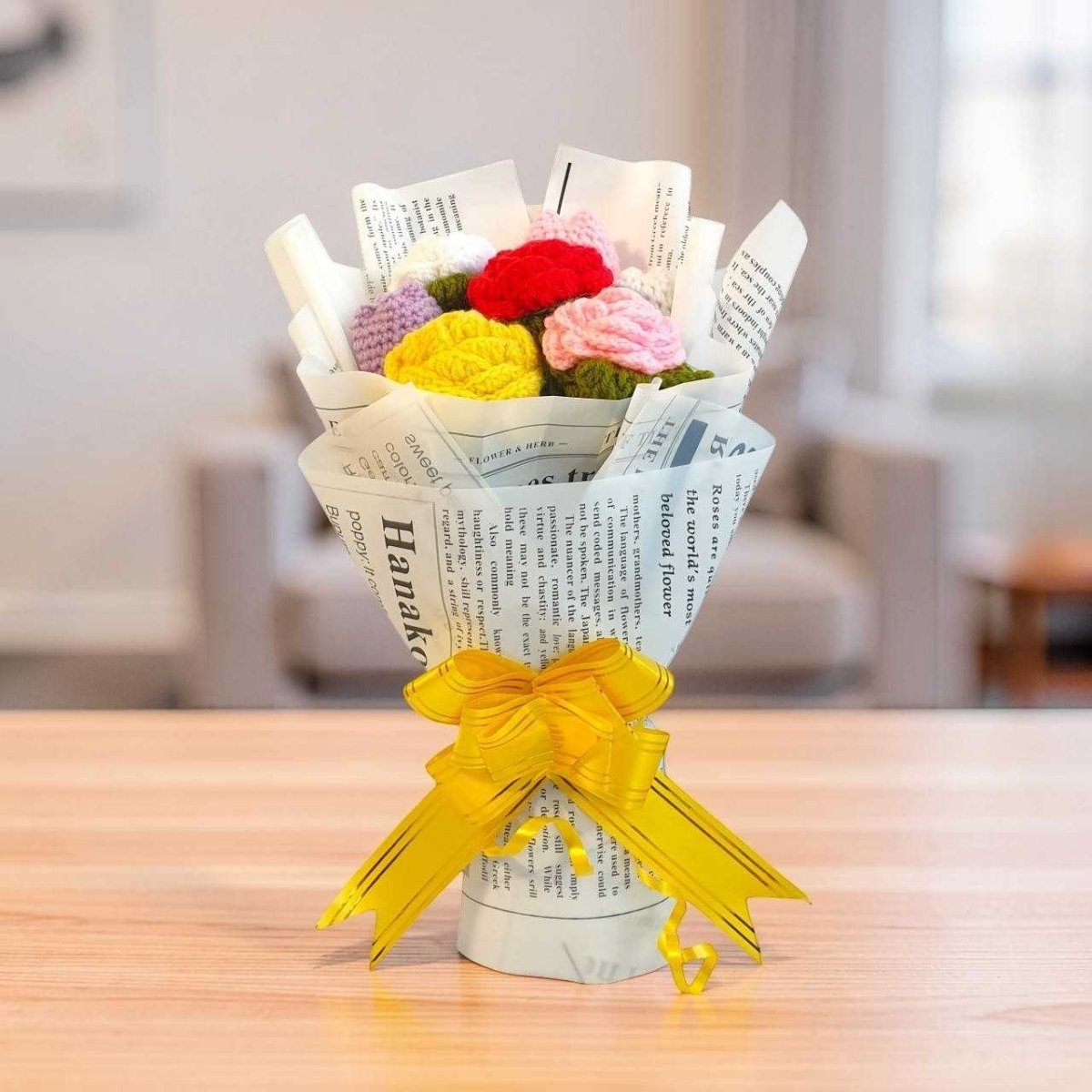 Blooming Crochet Rose & Tulip Bouquet - Flowers to Nepal - FTN