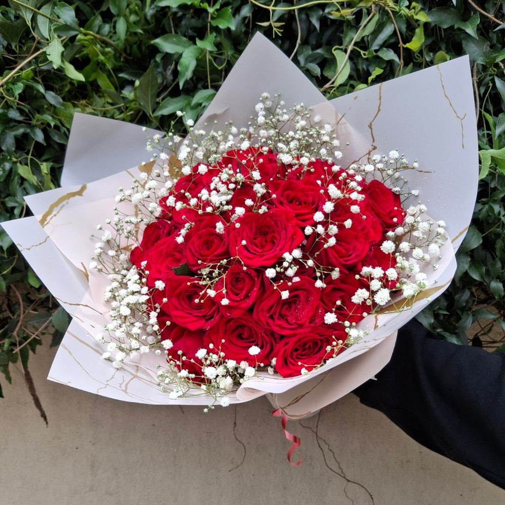 
                  
                    Blossoming Love: 30 Rose Bouquet - Flowers to Nepal - FTN
                  
                