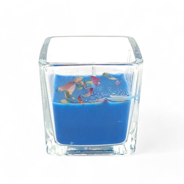 Blue Floral Fragrance Candle Glass - Flowers to Nepal - FTN