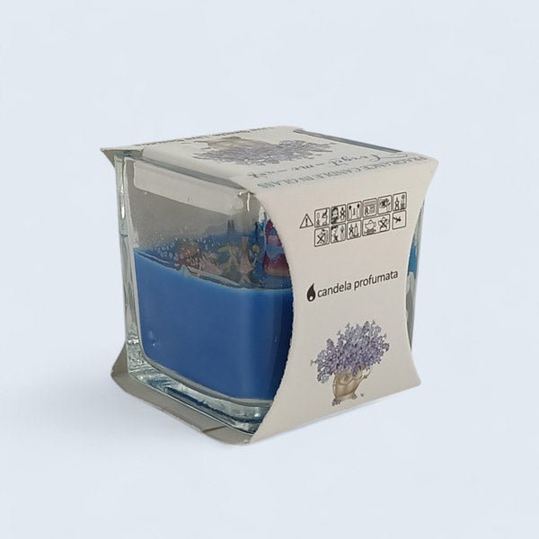 Blue Floral Fragrance Candle Glass - Flowers to Nepal - FTN