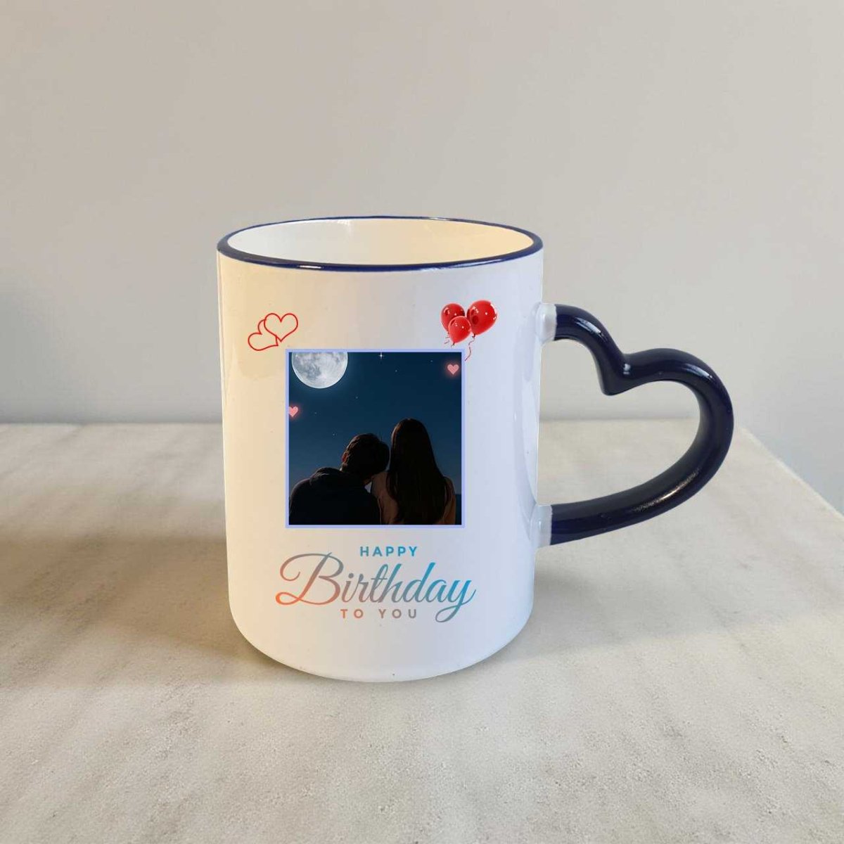 Blue Handle Birthday Gift Mug - Flowers to Nepal - FTN