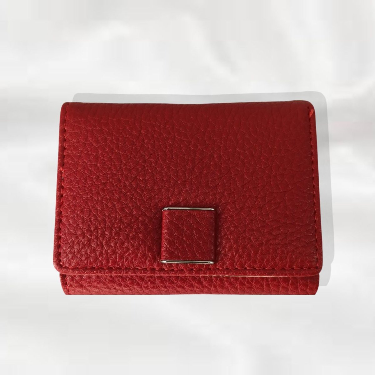Boershi Red Compact Trifold Leather Wallet - Flowers to Nepal - FTN