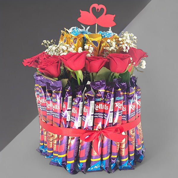 Bouquet of Chocolates and Roses - Flowers to Nepal - FTN