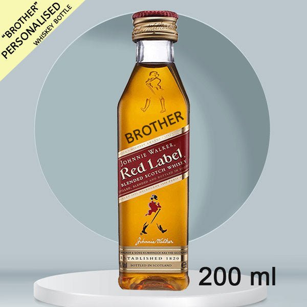 Brother Printed On Johnnie Walker Red Label Whisky 200ml - Flowers to Nepal - FTN