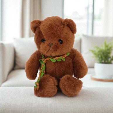 Brown Teddy with Verdant Leaf Strap - Flowers to Nepal - FTN
