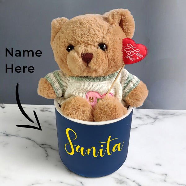 Charming Cream Doll with Personalized Pot - Flowers to Nepal - FTN