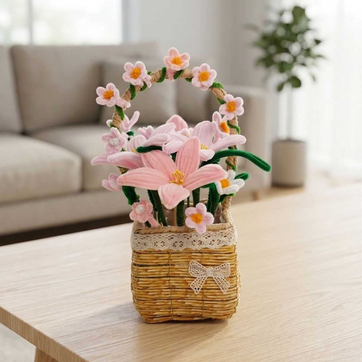 Charming Fuzzy Lily Gift Basket - Flowers to Nepal - FTN