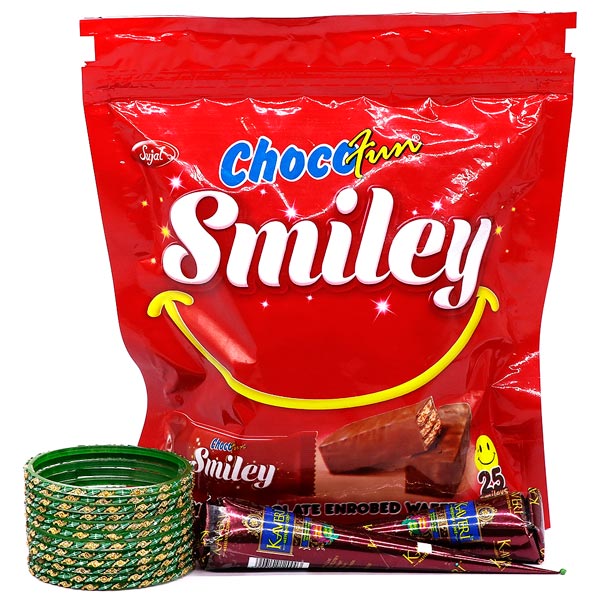 Chocofun Smiley With Green Bangles (Free Mehendi) - Flowers to Nepal - FTN