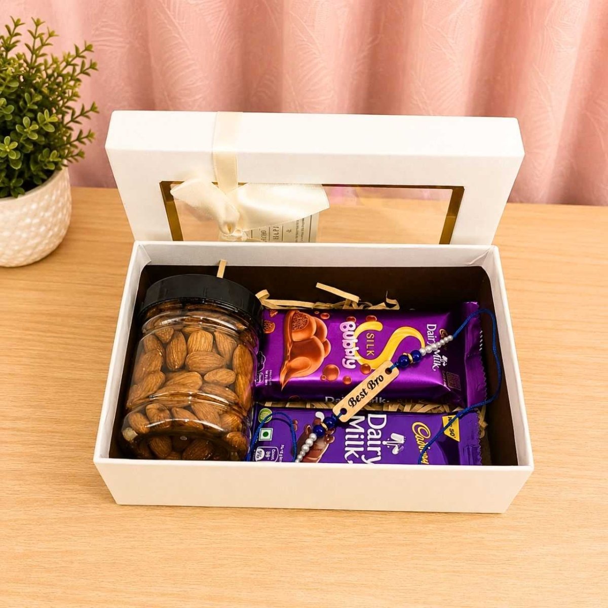 Chocolate, Almond & Rakhi Gift Box - Flowers to Nepal - FTN