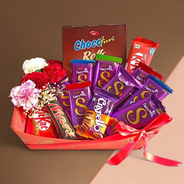 Chocolate and Flower Medley Combo - Flowers to Nepal - FTN