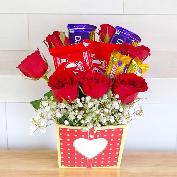 Chocolate and Rose Bouquet - Flowers to Nepal - FTN