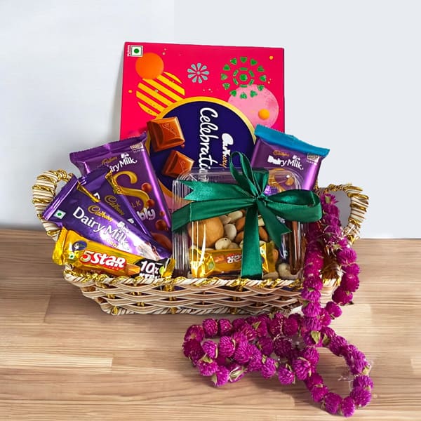 Chocolate, Bhai masala and Makhamali Mala Combo - Flowers to Nepal - FTN