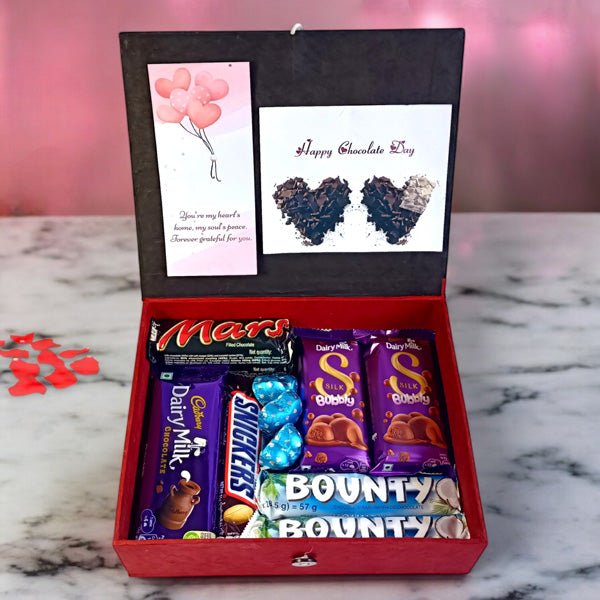 Chocolate Day Gift Box with Custom Text - Flowers to Nepal - FTN