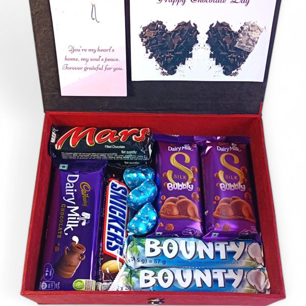 Chocolate Day Gift Box with Custom Text - Flowers to Nepal - FTN