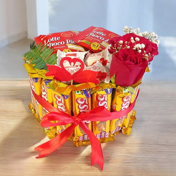 Chocolate & Rose Delight Bouquet - Flowers to Nepal - FTN