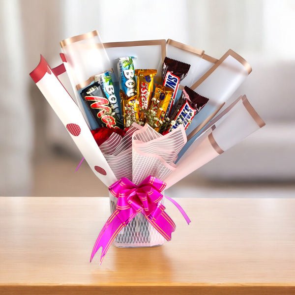 Chocolates & 3 Rose in Bouquet - Flowers to Nepal - FTN