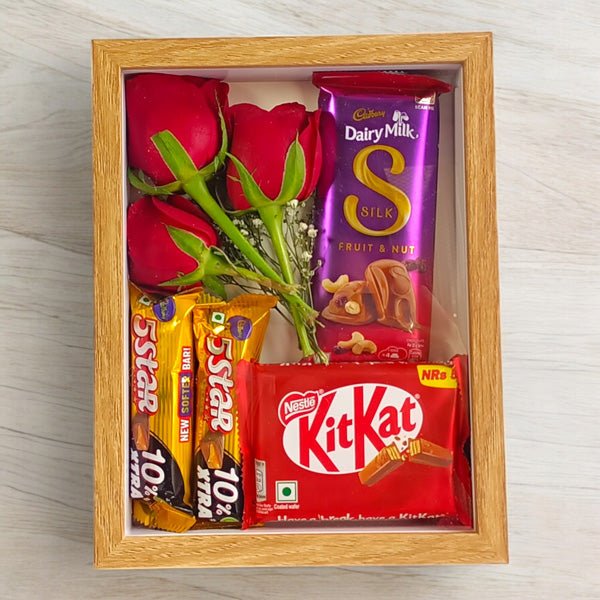 Chocolates and Roses Gift Box - Flowers to Nepal - FTN