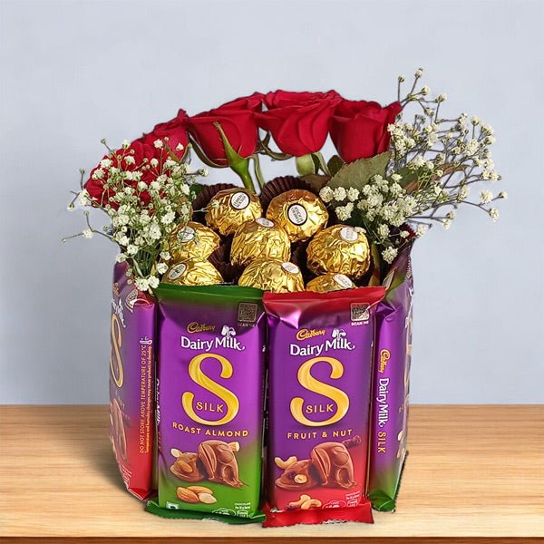 Chocolates Bouquet with Roses - Flowers to Nepal - FTN