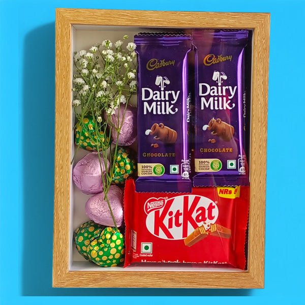 Chocolates Curated Frame Gift Box - Flowers to Nepal - FTN