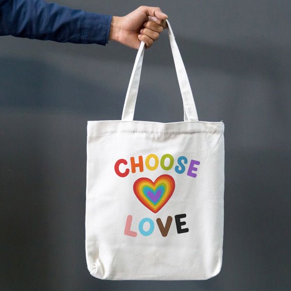 "Choose Love" Printed Tote Bag For Pride Month - Flowers to Nepal - FTN