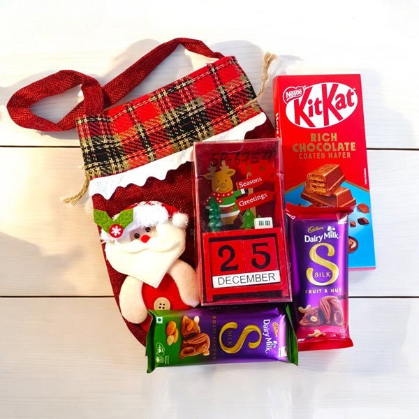 Christmas Bag full of Chocolates & Showpiece - Flowers to Nepal - FTN