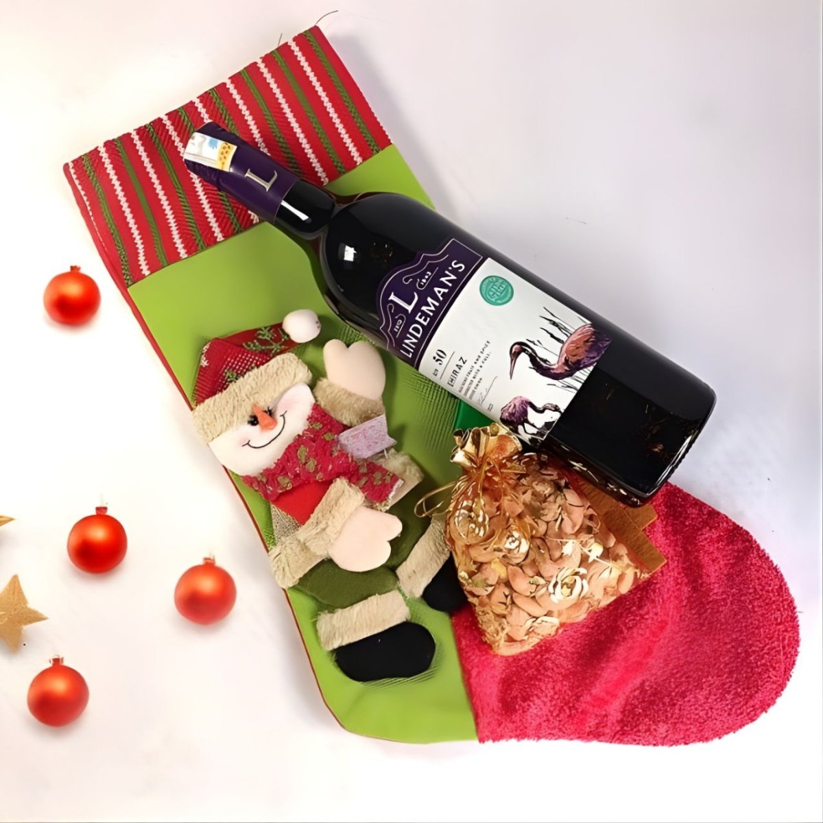 Christmas Celebration Hamper: Socks, Wine & Nuts - Flowers to Nepal - FTN