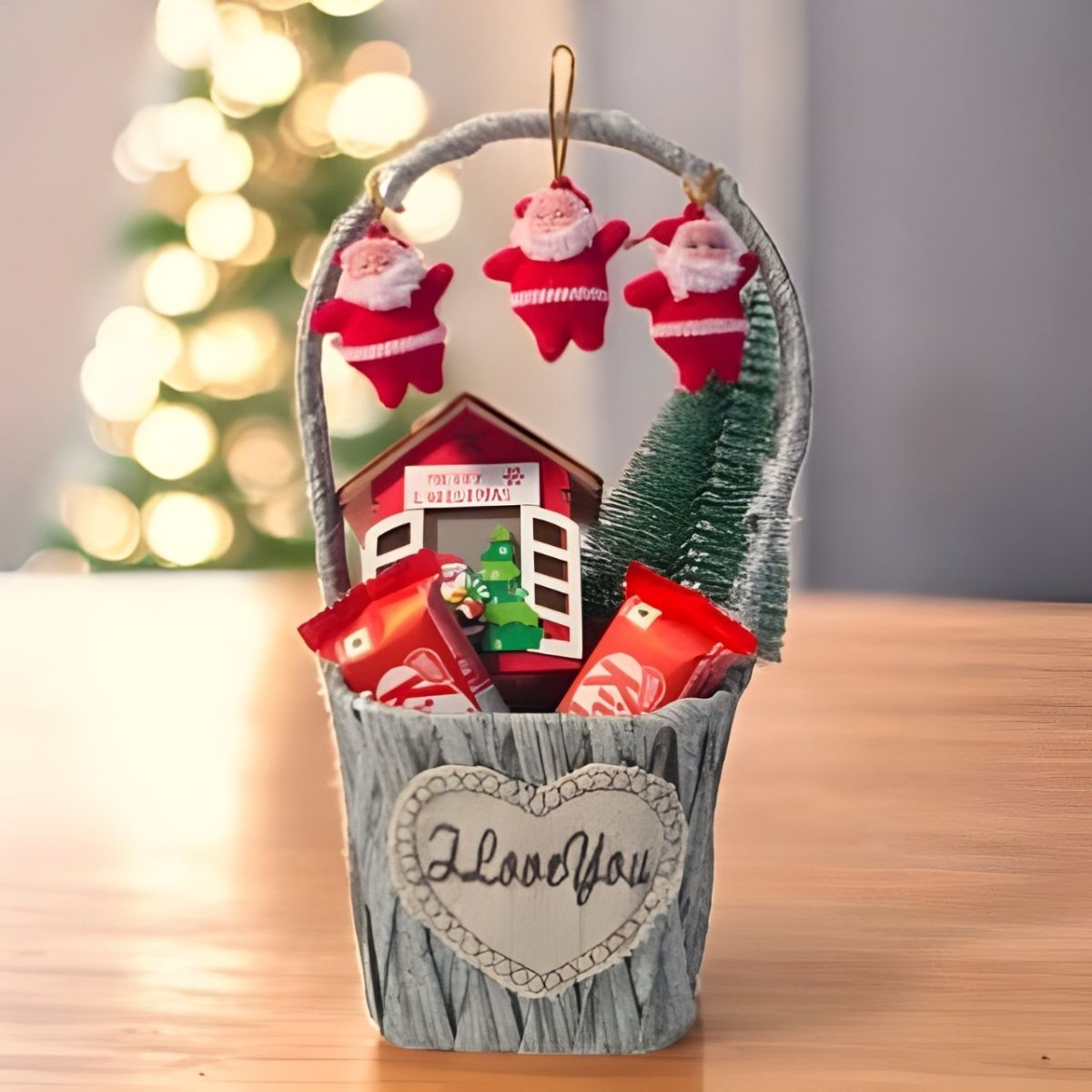 Christmas Delight Handle Basket with Sweet Treats & Decor - Flowers to Nepal - FTN