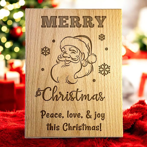 Christmas Laser Engraved Wooden Plaque - Flowers to Nepal - FTN