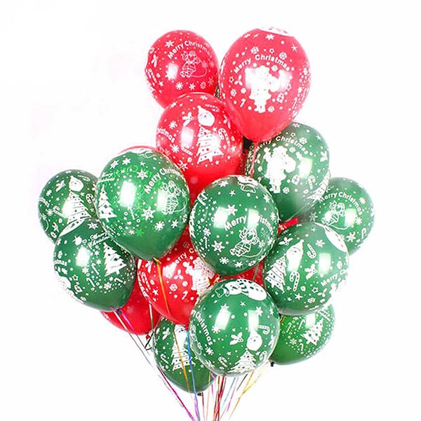 Christmas Latex Balloons Pack (50 Pcs) - Flowers to Nepal - FTN