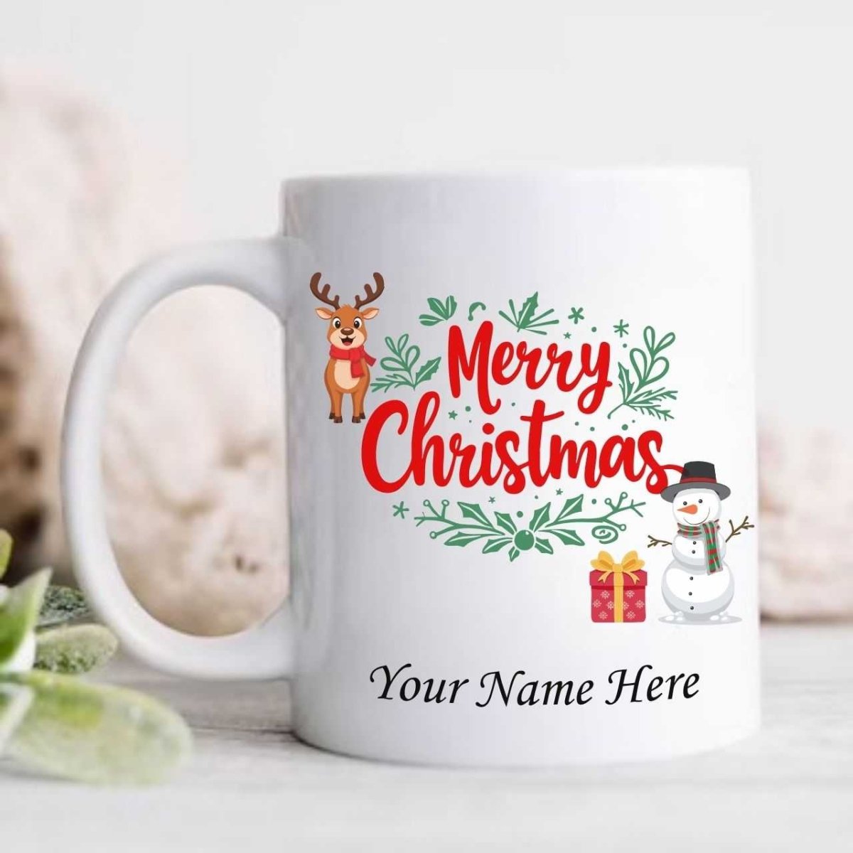 Christmas Personalized Mug with Recipient's First Name - Flowers to Nepal - FTN