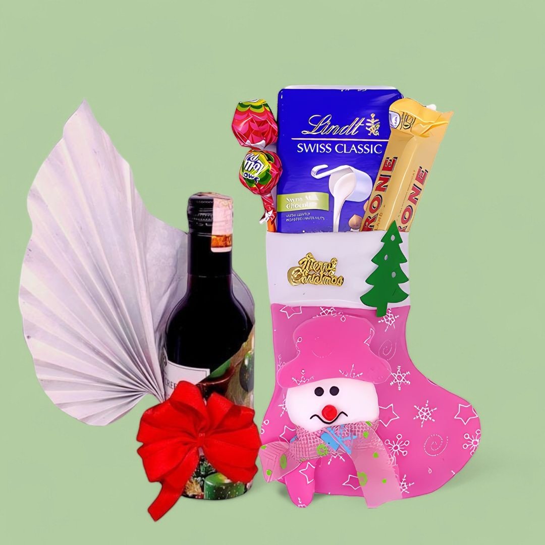 Christmas Sweet Treat with Wine 187ml - Flowers to Nepal - FTN