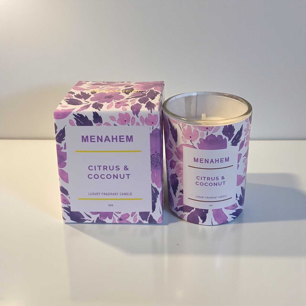 Citrus & Coconut Luxury Fragrance Glass Candle 50g - Flowers to Nepal - FTN