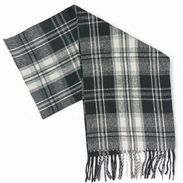 Classic Black and White Checker Scarf - Flowers to Nepal - FTN