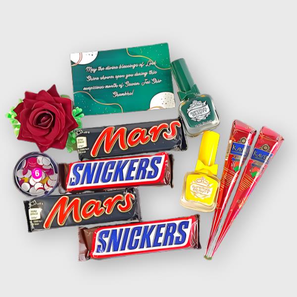 Classic Shrawan Beauty Item's with Sweet treats - Flowers to Nepal - FTN