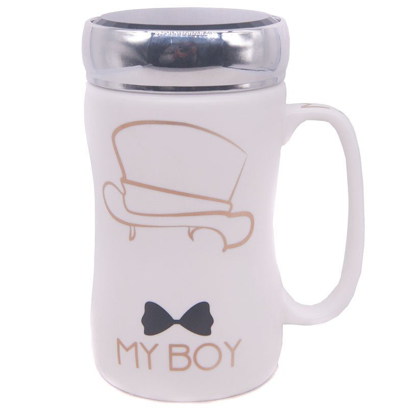 Coffee Mug with Steel Lid "My Boy" Printed - Flowers to Nepal - FTN