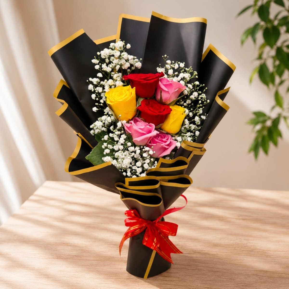 Colorful Mixed Rose Bouquet - Flowers to Nepal - FTN