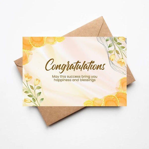 "Congratulations' Printed Greeting Card With Custom Message - Flowers to Nepal - FTN