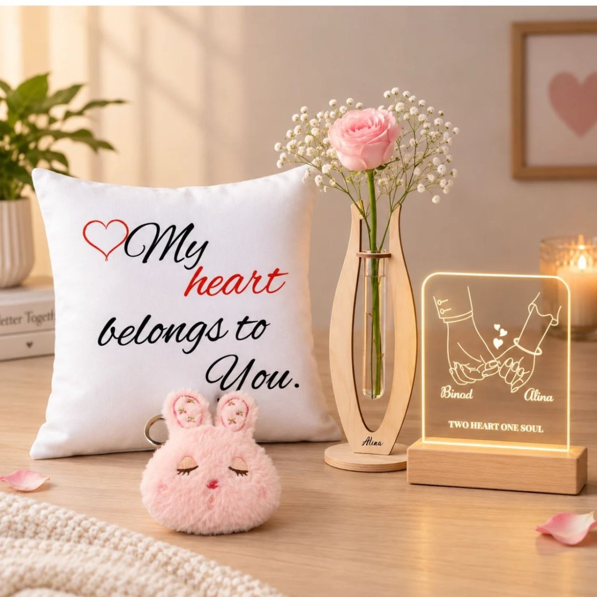 Couple-Themed Personalized Love Gift Set - Flowers to Nepal - FTN