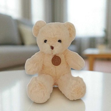 Cream teddy with Belong to you pendent - Flowers to Nepal - FTN