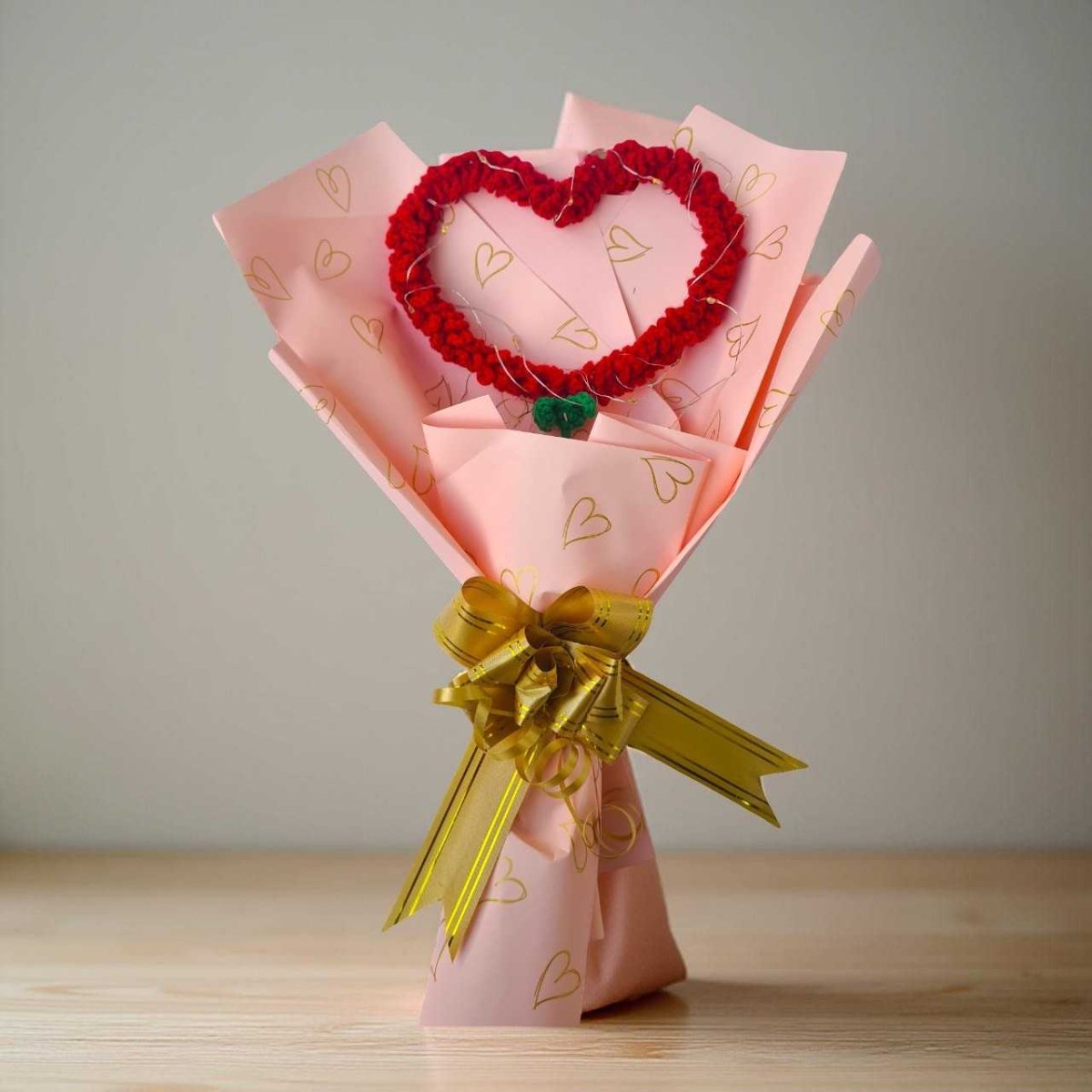 Crochet Lavender Heart with Fairy lights Glow - Flowers to Nepal - FTN